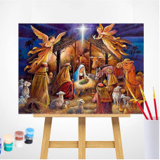 TSVETNOY Joonistus komplekt (Nummedratud juhisega) 40x50сm Nativity Scene, MG2154e