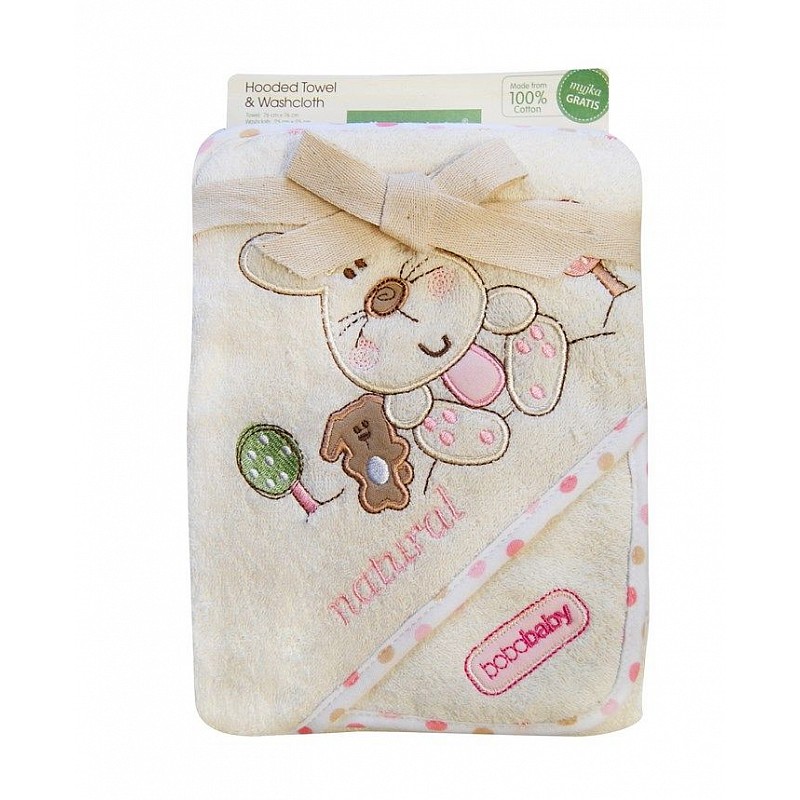 BOBOBABY Eco vannilina kapuutsiga 76x76cm RABBIT, OKR-ECOM