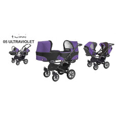 Kaksikute vanker-jalutuskäru BABYACTIVE TWINNI CLASSIC  3in1 , 05/01 Ultraviolet