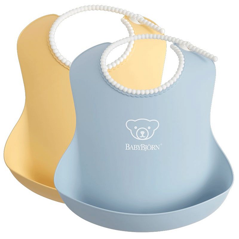 BABYBJORN BIB Pehme pudipõll 2tk. 4k+, 046341 POWDER YELLOW / POWDER BLUE