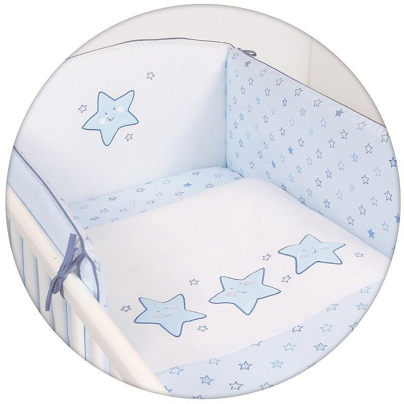 CEBABABY Voodipesu komplekt 3 eset 135x100cm, STARS BLUE LÕPUMÜÜK