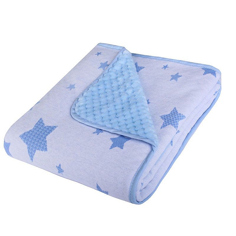 DUET BABY Pleed 80x90сm 3D+SOFT STARS, 684 sinine