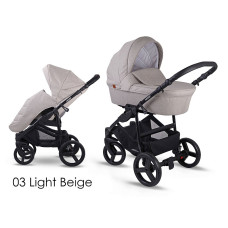 LONEX SOFT Vanker-jalutuskäru 2in1, 03 Light Beige