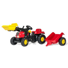 ROLLY TOYS haagisega traktor pedaalidega Rolly Kid 023127 punane