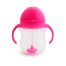 MUNCHKIN pudel kõrrega Click Lock 207ml Pink 01248201