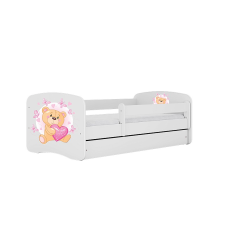 KOCOT KIDS Lapsevoodi sahtliga + madrats komplektis BABYDREAMS white Teddybear butterflies 160x80cm