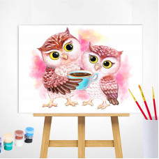 TSVETNOY Joonistus komplekt (Nummedratud juhisega) 30x40сm Cute Owls, ME1125e