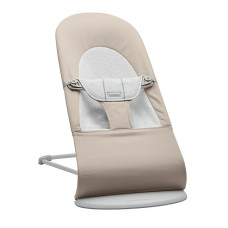 BABYBJORN Bouncer Balance Soft Cotton/Jersey lamamistool, Light Grey Frame Beige/Grey 005183