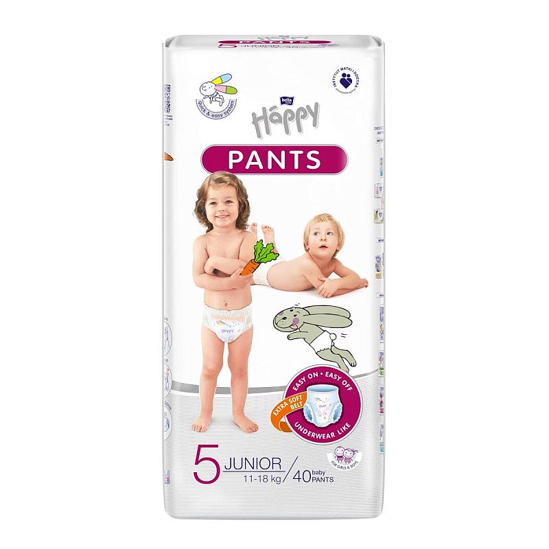 HAPPY Pants Junior mähkmed suurus 5, 11-18kg. 40tk