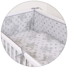 Voodipesu komplekt 3-osaline CEBABABY 135x100cm STARS GREY