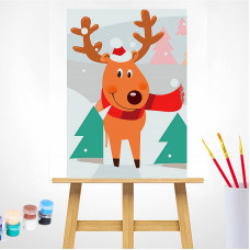 TSVETNOY Joonistus komplekt (Nummedratud juhisega) 20x30сm Christmas Reindeer, MC1091e