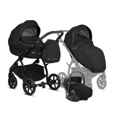 TUTIS UNO3+ Black Edition Vanker-jalutuskäru 3in1, 100 Charcoal