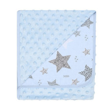 DUET BABY Pleed Minky+Cotton Print  art. 625 STARS blue (746256)