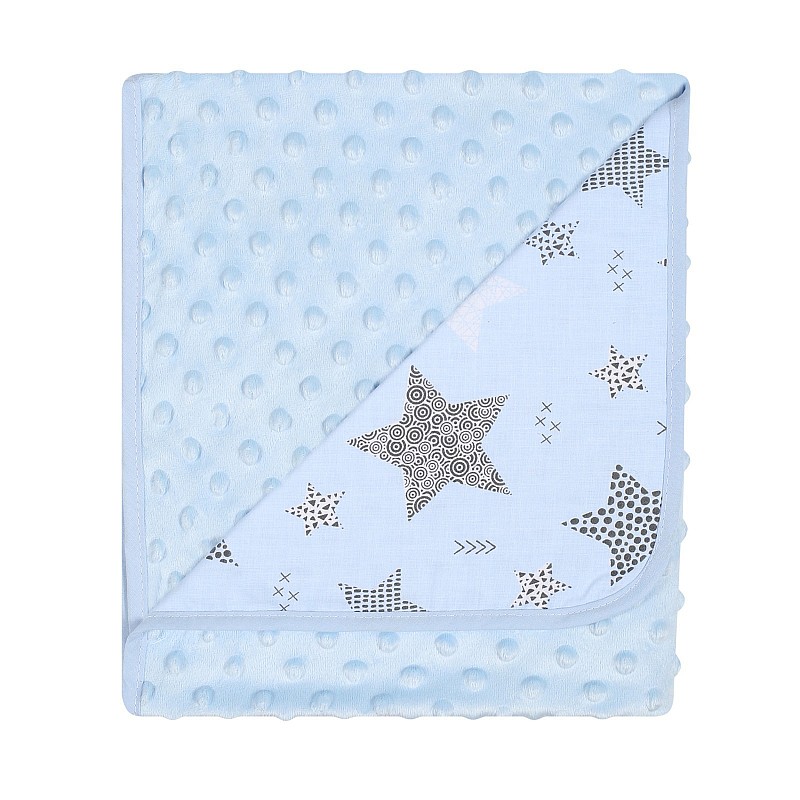 DUET BABY Pleed Minky+Cotton Print  art. 625 STARS blue (746256)