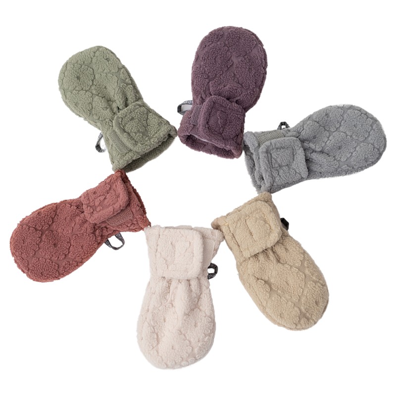 Lodger Mittens Folklore Fleece Laste fliisist labakindad, Beige, 12-24m