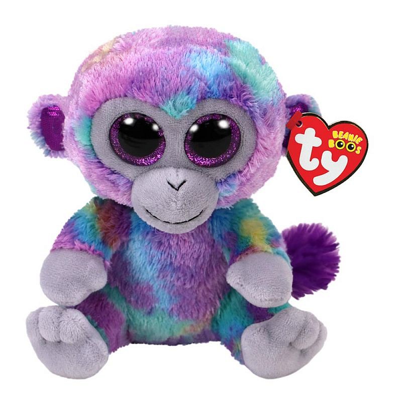 TY Beanie Boos Pehme mänguasi MULTI-COLORED MONKEY ZURI 15.5сm, TY36845 LÕPUMÜÜK