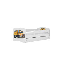 KOCOT KIDS võrevoodi sahtliga + madrats komplektis BABYDREAMS white Truck 160x80cm