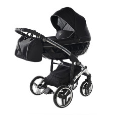 Vanker -jalutuskäru JUNAMA DIAMOND S Line 3in1, 01 BLACK + SILVET