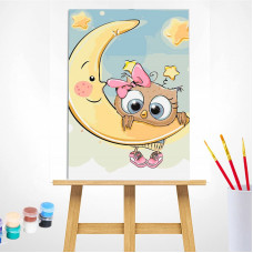 TSVETNOY Joonistus komplekt (Nummedratud juhisega) 20x30сm Baby on the moon, MC1082e