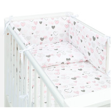 MamoTato Voodipesu komplekt 3 eset 135x100сm, PASTEL HEARTS 12294