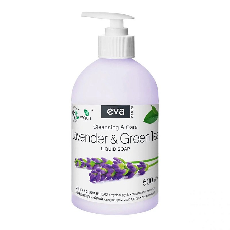 EVA NATURA kreemjas käteseep Lavender&Green Tea, 500 ml LÕPUMÜÜK