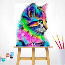 TSVETNOY Joonistus komplekt (Nummedratud juhisega) 40x50см Colourful Kitten, MG2077e