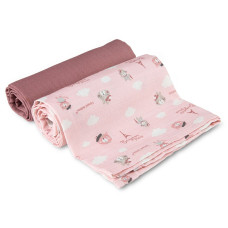 CANPOL BABIES musliinist mähkmed BONJOUR PARIS 0m+, 70x70сm, 2tk. pink 26/901_pin