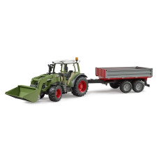 BRUDER 1:16 Fendt Vario 211 traktor koos esilaaduri ja kallurhaagisega, 02182