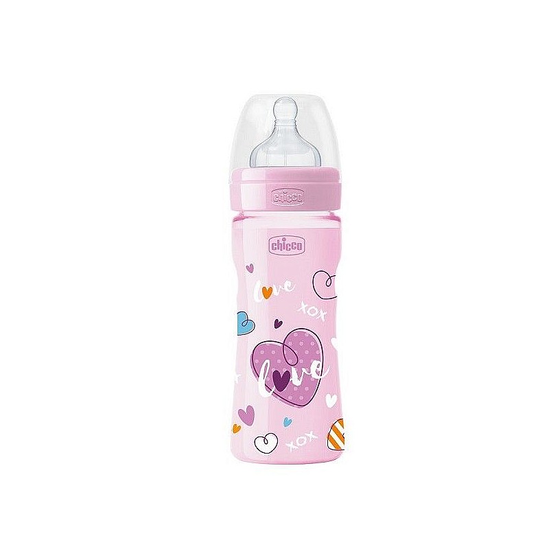 CHICCO Well-being LOVE lutipudel silikoonist lutiga  250ml., 09562.00 roosa LÕPUMÜÜK