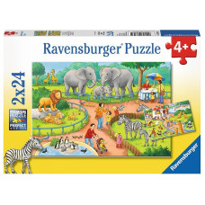 Ravensburger pusle  2X24 A Day at the Zoo R 07813