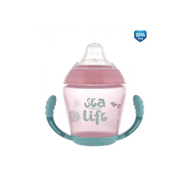 CANPOL BABIES SEA LIFE mittetilkuv tass 230ml 56/501 pink ALLAHINDLUS