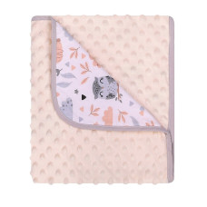 DUET BABY Pleed Minky+Cotton Print  art. 625 Owl and Rabbit ecru (746256)