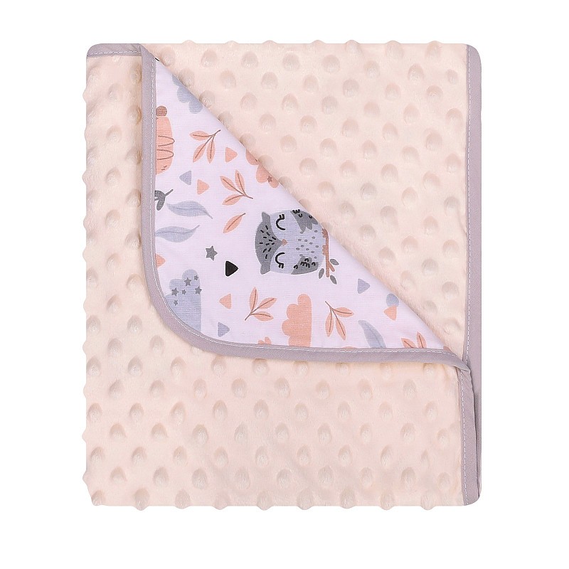 DUET BABY Pleed Minky+Cotton Print  art. 625 Owl and Rabbit ecru (746256)