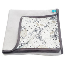 WALLABOO DREAMY mustriga tekk 90X100сm, silver/ leaf print gris