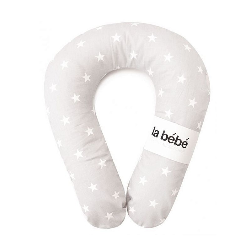 LA BEBE Snug hobuserauakujuline padi 20*70 cm Dark Grey&White Stars 77433