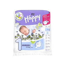 HAPPY Newborn mähkmed suurus 1, 2-5kg. 1tk LÕPUMÜÜK