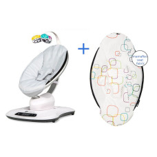 4MOMS MamaRoo Classic 4.0 Grey кресло-качалка для малышей + multicolor plush чехол