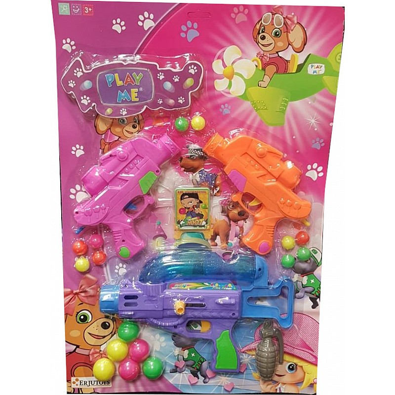 ERJUTOYS PLAY ME Püstolite komplekt kuulidega 3tk, JU10176 JU10645 SUVINE LÕPUMÜÜK