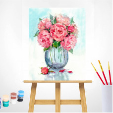 TSVETNOY Joonistus komplekt (Nummedratud juhisega) 40x50см Gentle peonies, MG2065e