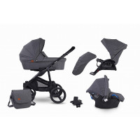 LONEX SOFT Vanker-jalutuskäru 3in1, 01 Dark Grey