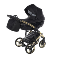 JUNAMA S LINE V3 Vanker -jalutuskäru 3in1, 02 BLACK + GOLD