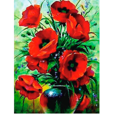 TSVETNOY diamond mosaiik 40x50cm Poppies Bouquet, LG231e