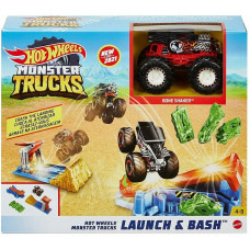 HOT WHEELS Monster Trucks игровой комплект Launch And Bash, GVK08