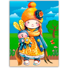 TSVETNOY diamond mosaiik 30x40cm Little Girl with a Toy, LE098e