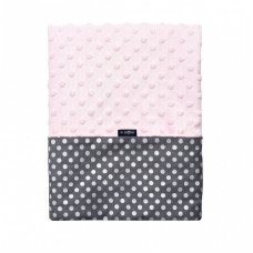 WOMAR Bubble Valboa kahepoolne pleed 75x100сm Pink/Grey silver DOTS