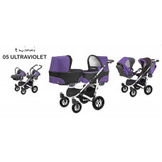 Kaksikute vanker-jalutuskäru BABYACTIVE TWINNI CLASSIC   3in1, 05/01 Ultraviolet