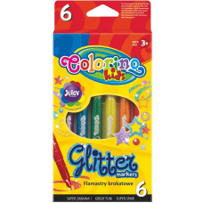 COLORINO CREATIVE Glitter markerid,  6 värvi, 65641PTR