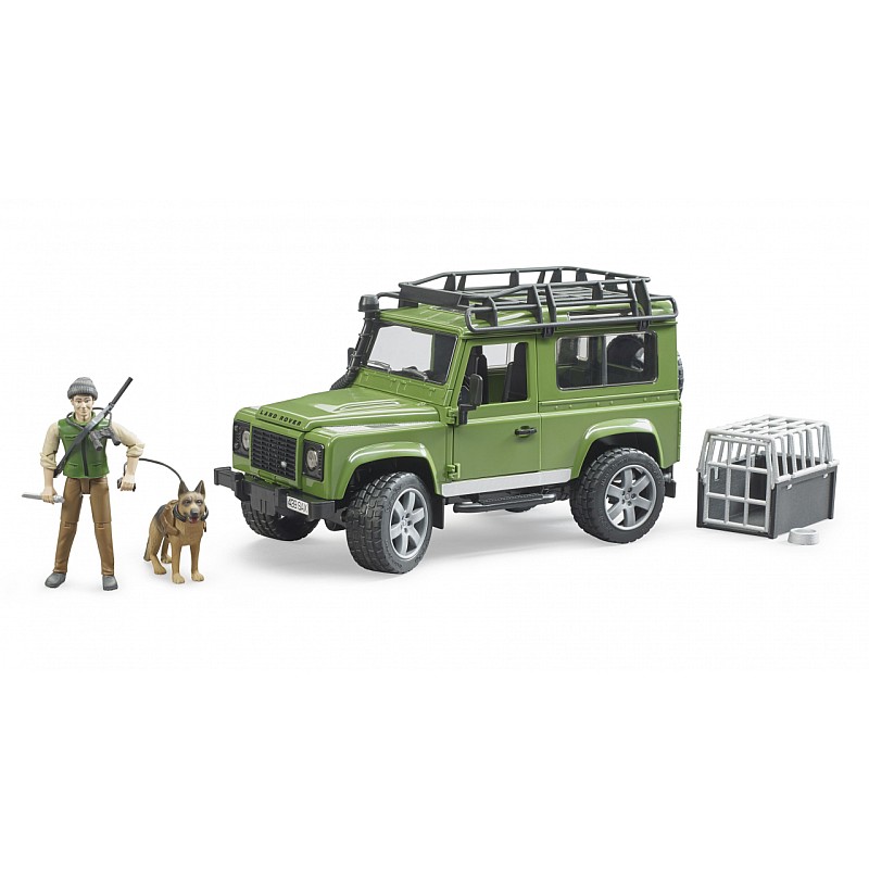 BRUDER Land Rover Defender universaalauto metsavahi ja koeraga, 02587