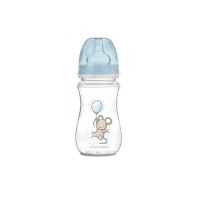 CANPOL BABIES EasyStart Little Cutie PP pudel 240ml lai kael ja silikoonist luti sinine 3m + 35/219