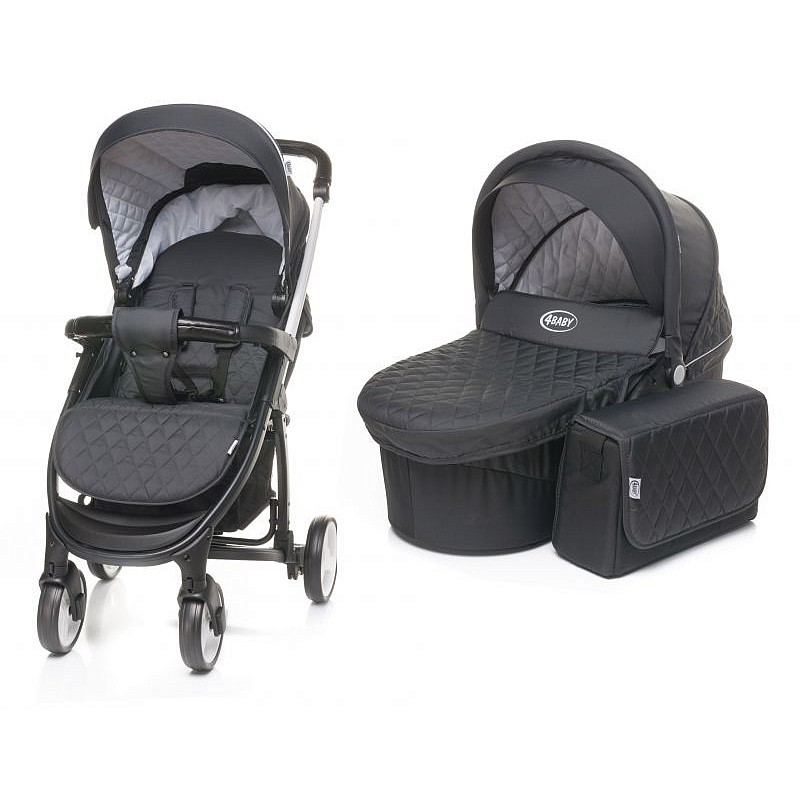 Vanker-jalutuskäru 2in1 4BABY ATOMIC  - BLACK